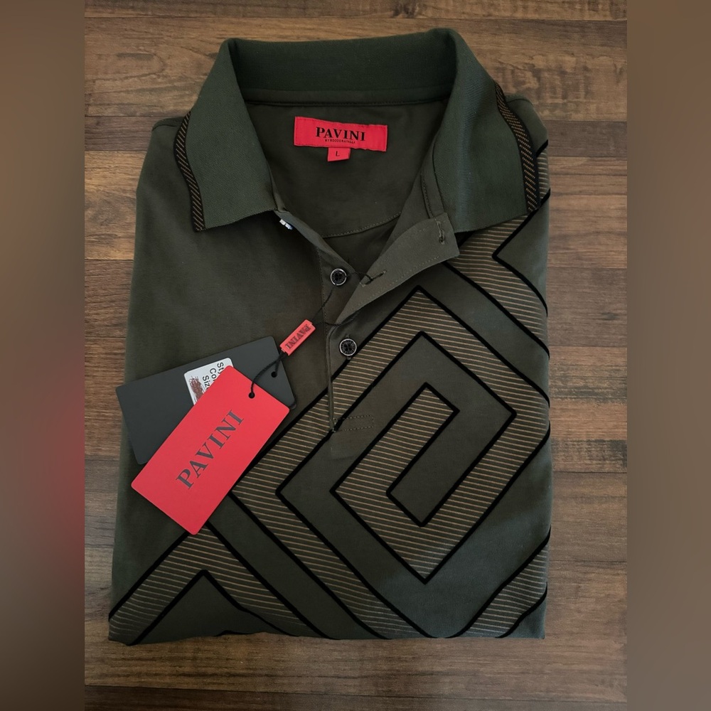 NWT Pavini Mens polo shirt size l